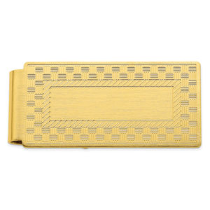 Gold-plated Kelly Waters Checkerboard Hinged Men's Gifts Money Clip